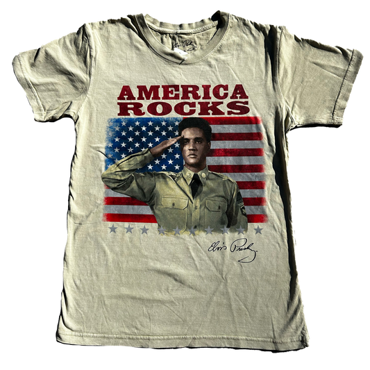 Elvis America Rocks Stone Wash T-Shirt