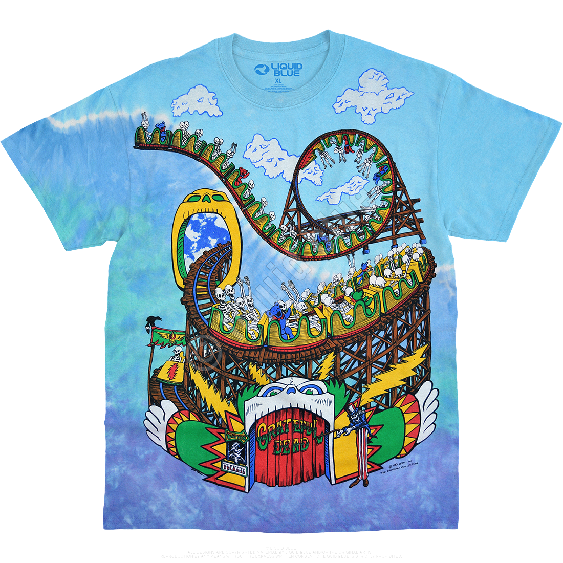 GRATEFUL DEAD Amusement Park Tie Dye T-Shirt