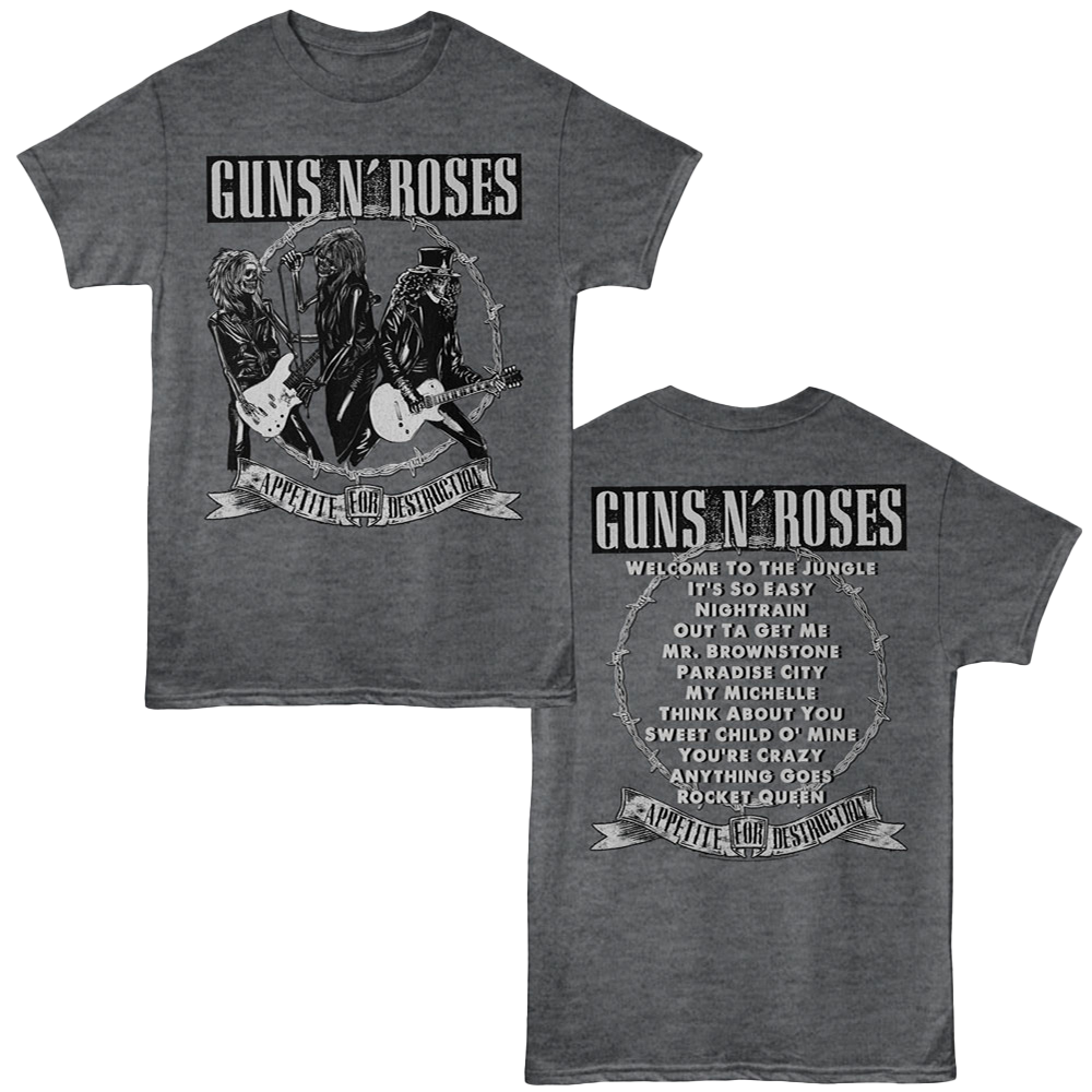 GUNS N ROSES Appetite For Destruction Double Sided T-Shirt