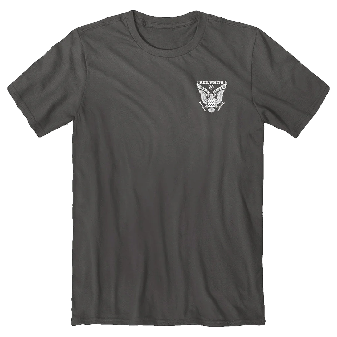 RED, WHITE, AND BLUE COLLAR - LUCK T-SHIRT