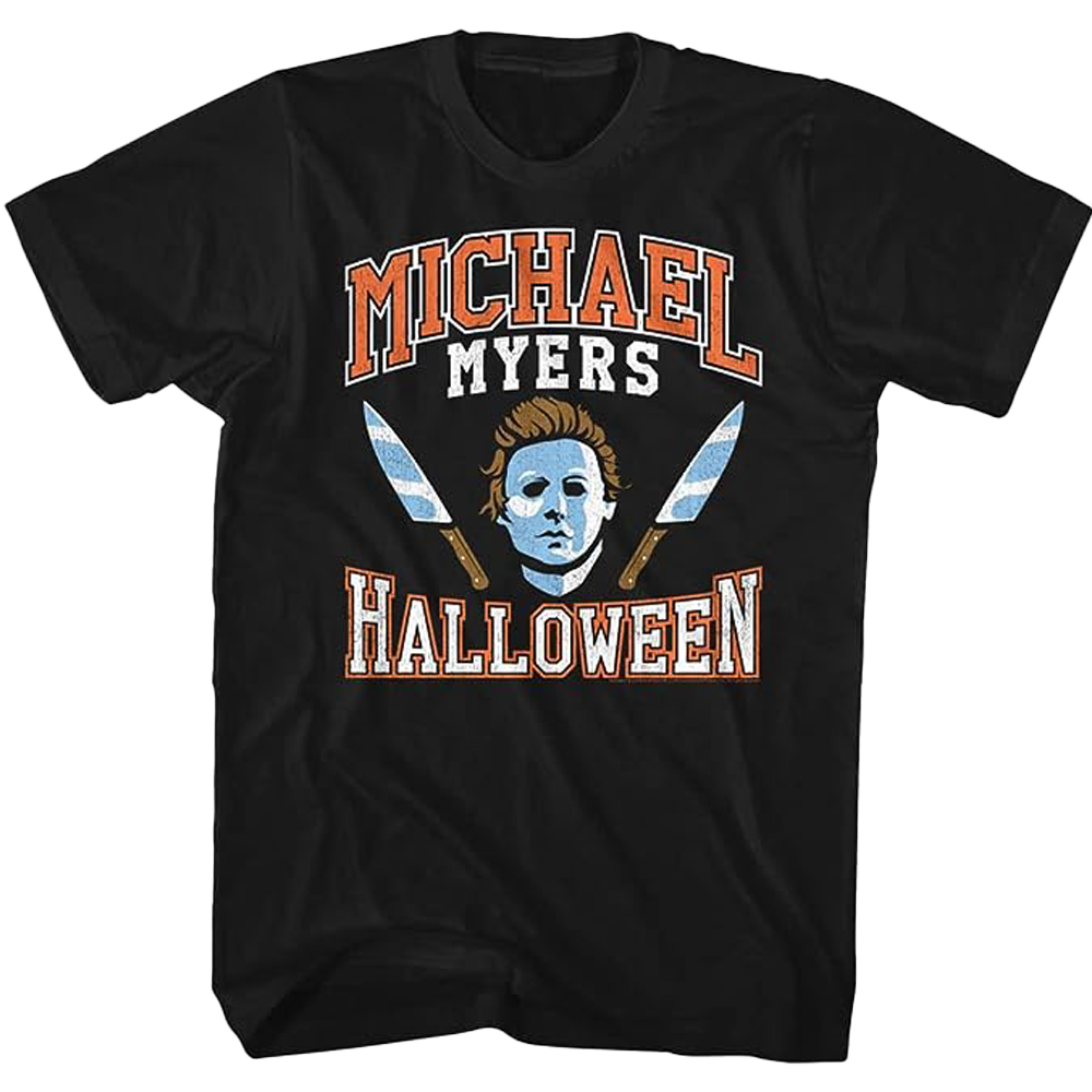Halloween Horror Movie Michael Myers Varsity Style T Shirt