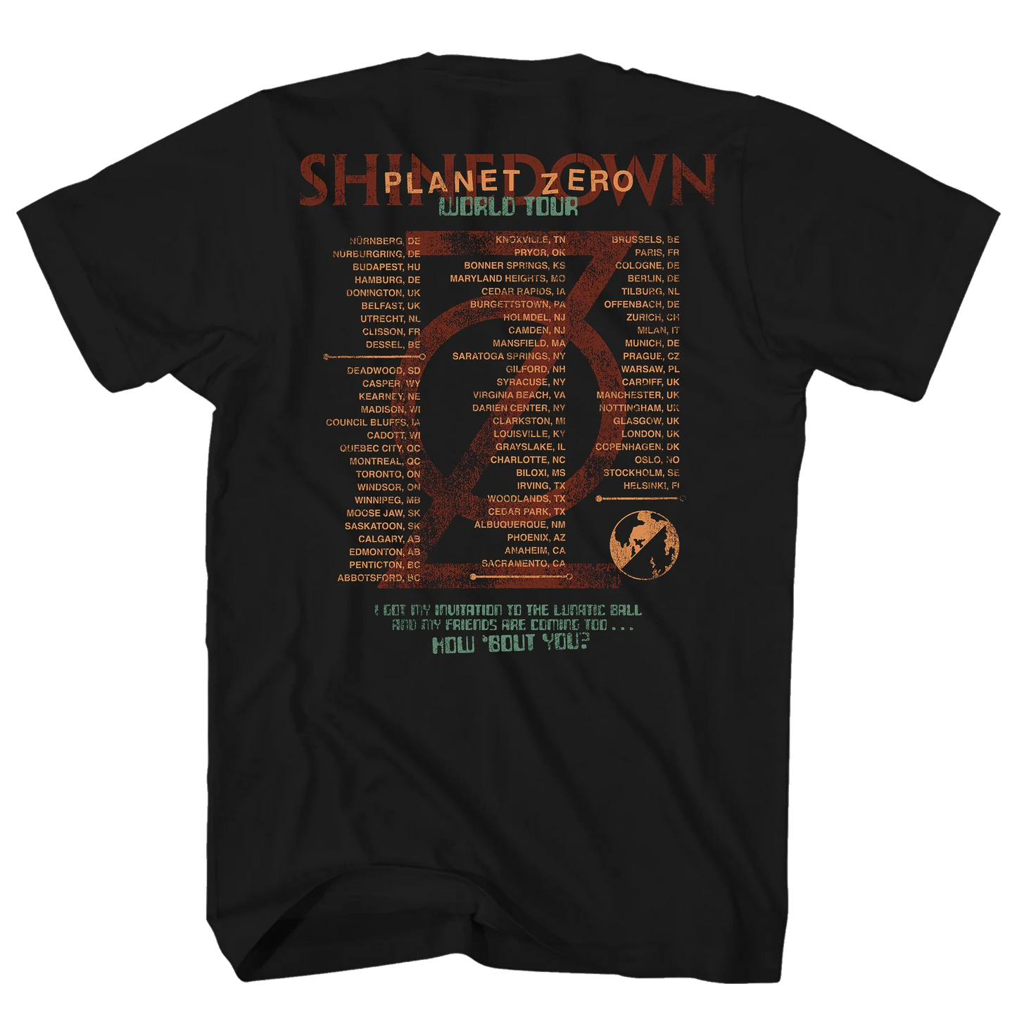 SHINEDOWN Planet Zero World Tour T-Shirt