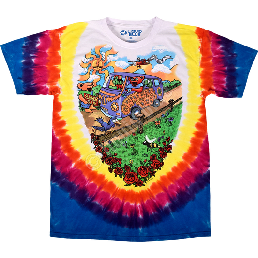 GRATEFUL DEAD Summer Tour Bus Tie-Dye T-Shirt