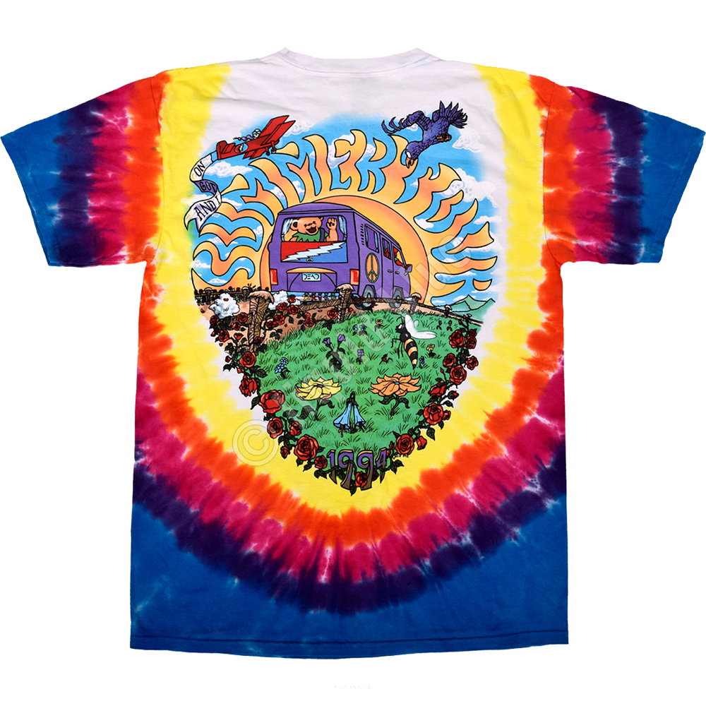 GRATEFUL DEAD Summer Tour Bus Tie-Dye T-Shirt
