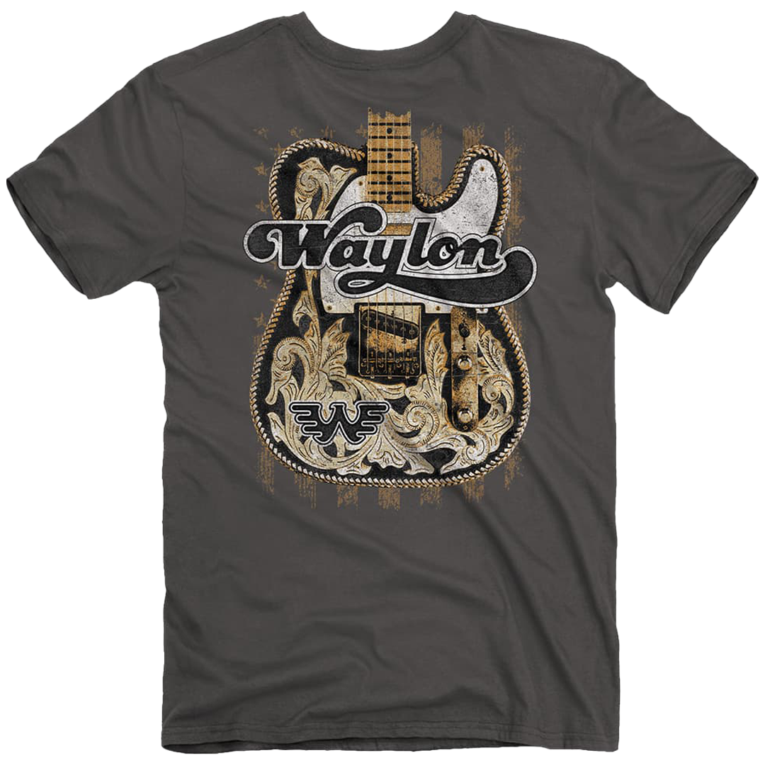 Waylon Jennings Big Guitar T-Shirt