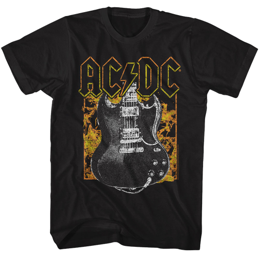 AC DC Fire and Guitar T-Shirt