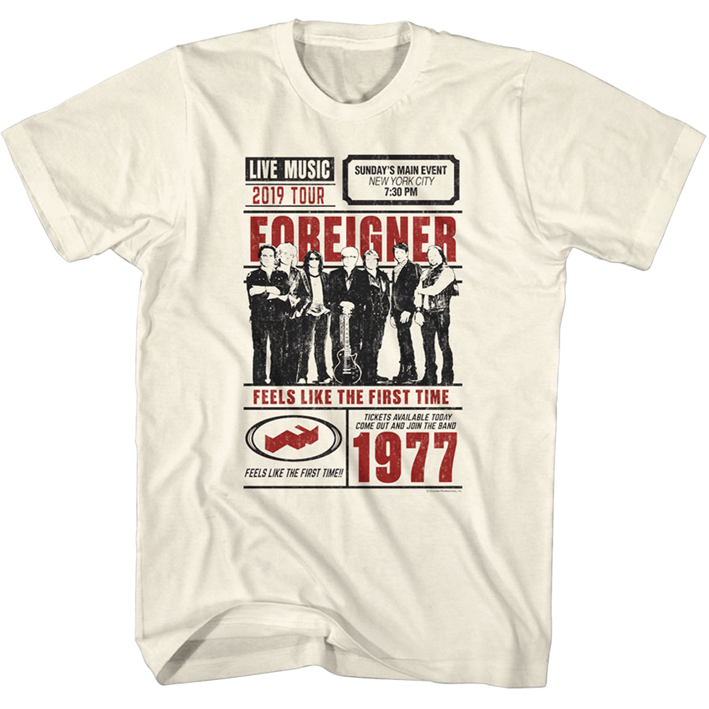 FOREIGNER Feels Line The First Time 2019 Tour T-Shirt