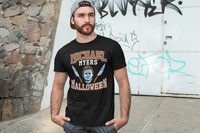 Halloween Horror Movie Michael Myers Varsity Style T Shirt