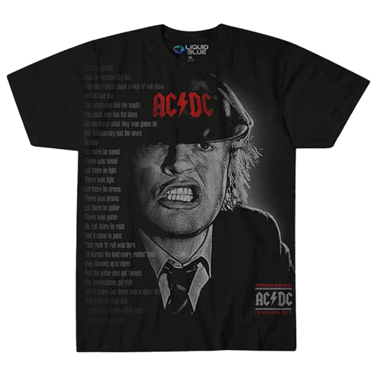 AC/DC Angus Face Lyrics T-Shirt