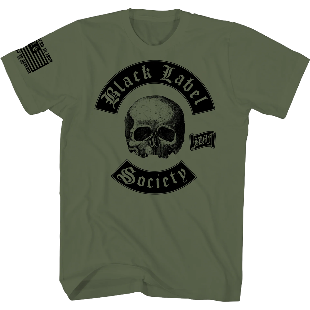 BLACK LABEL SOCIETY Army Green Scull T-Shirt