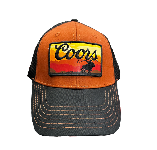 Coors Western Sunset Patch Adjustable Trucker Hat Multicolor