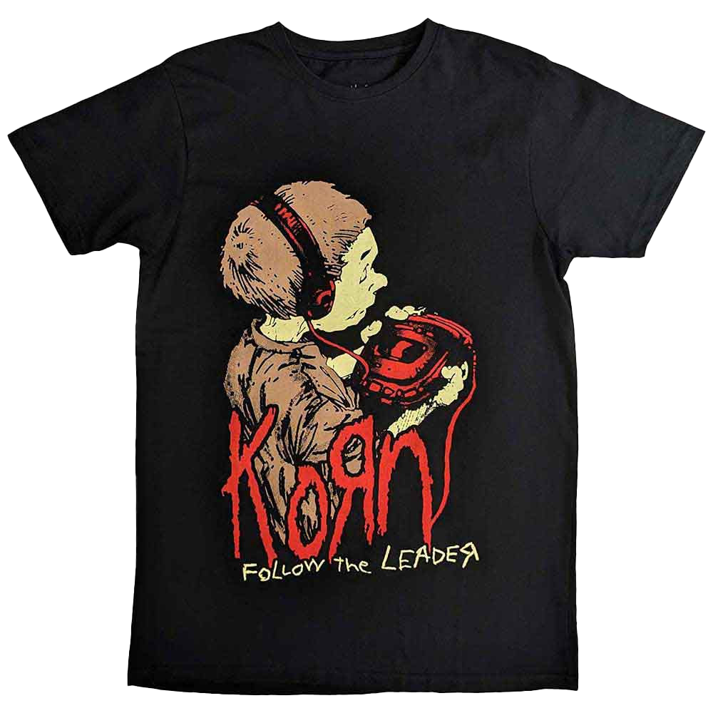 KORN Vintage Follow The Leader Black Double Sided T-Shirt