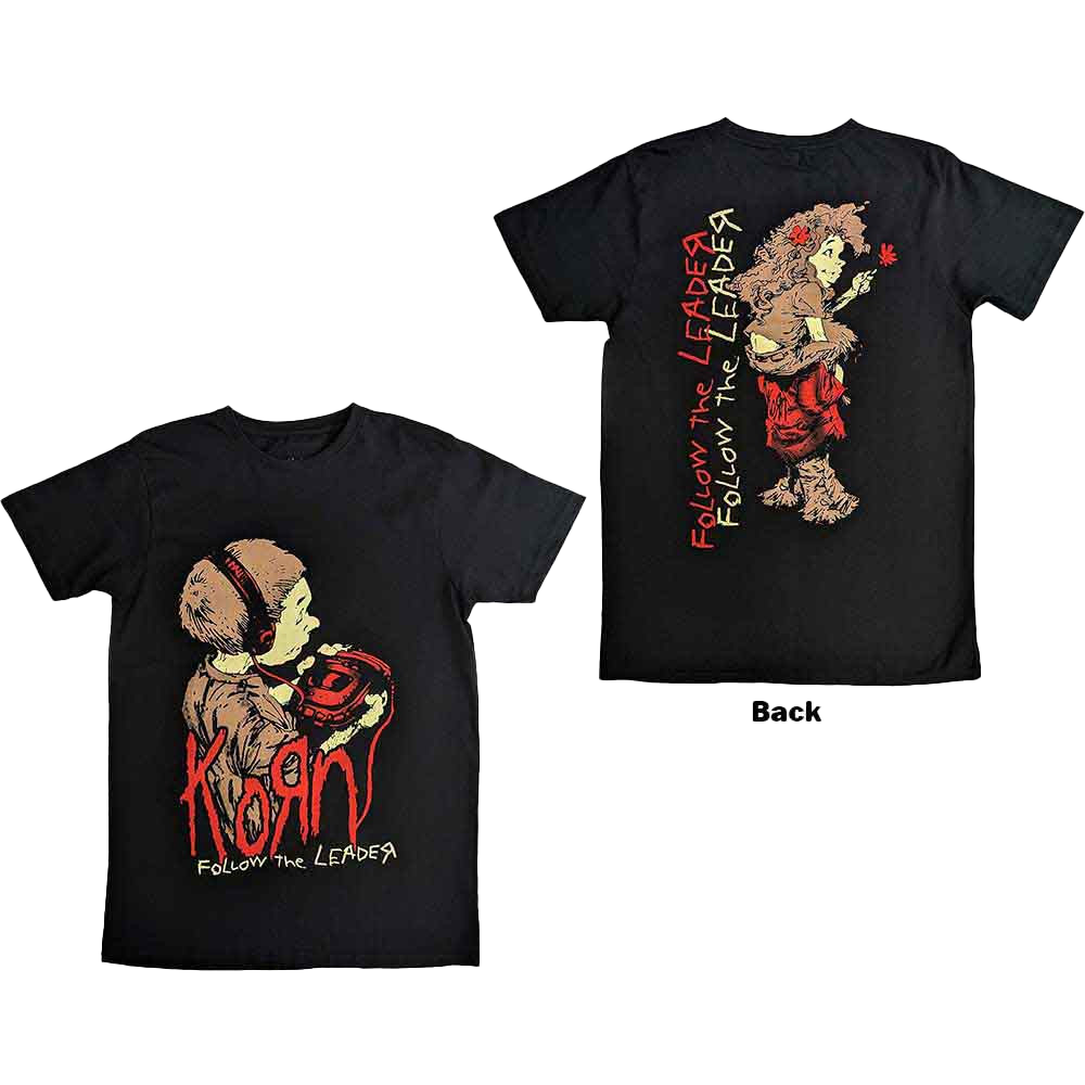 KORN Vintage Follow The Leader Black Double Sided T-Shirt