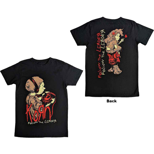 KORN Vintage Follow The Leader Black Double Sided T-Shirt