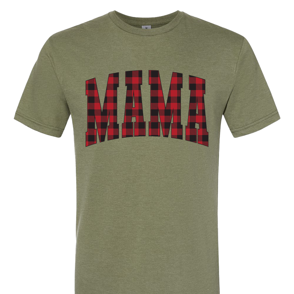 Mama Christmas BUFFALO PLAID T-Shirt