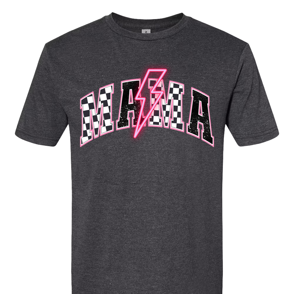 Mama Hot Pink Lightning Bolt T-Shirt