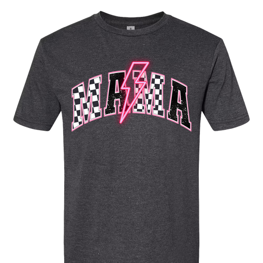 Mama Hot Pink Lightning Bolt T-Shirt