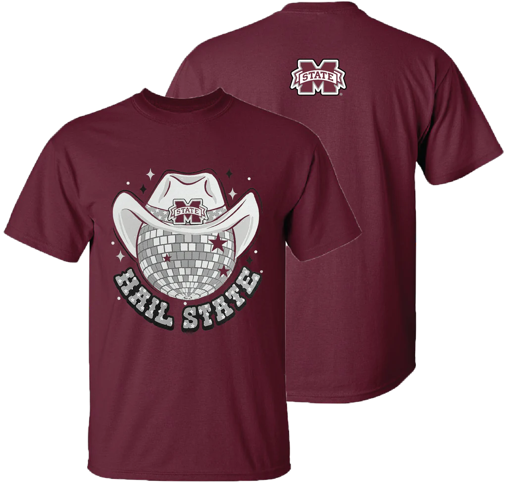 MSU Hail State Disco Maroon T-Shirt