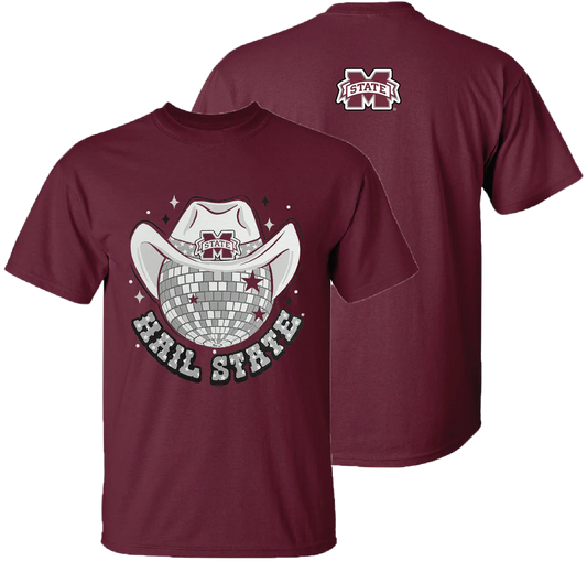 MSU Hail State Disco Maroon T-Shirt