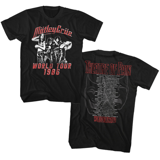 MOTLEY CRUE Vintage Theatre Of Pain 1986 Tour Double Sided T-Shirt