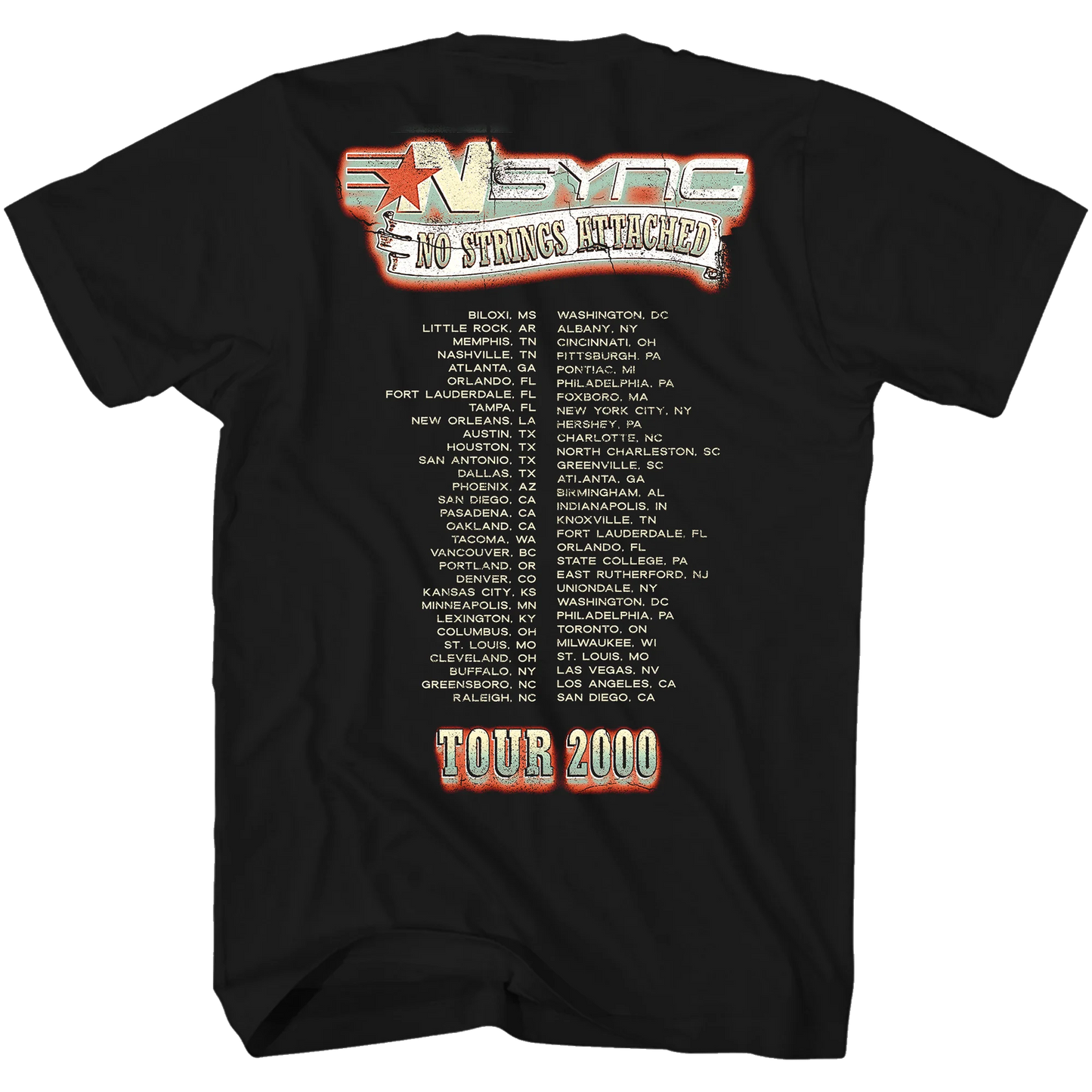 NSYNC No Strings Attached 2000 Tour T-Shirt