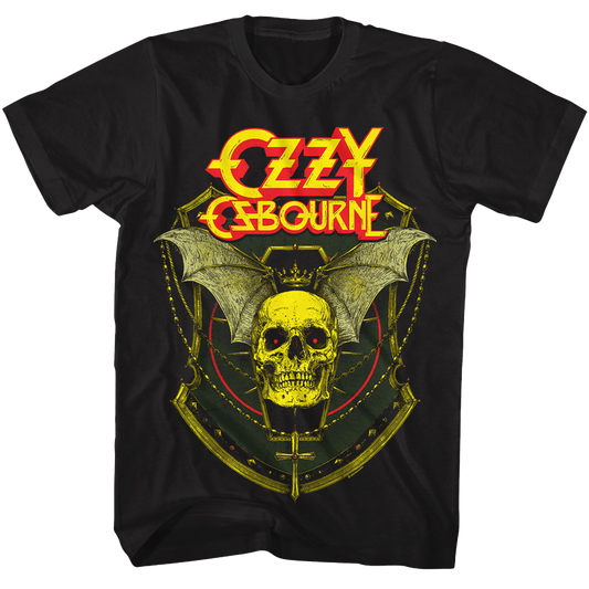 OZZY OSBOURNE Vintage Crowned Skull Bat T-Shirt