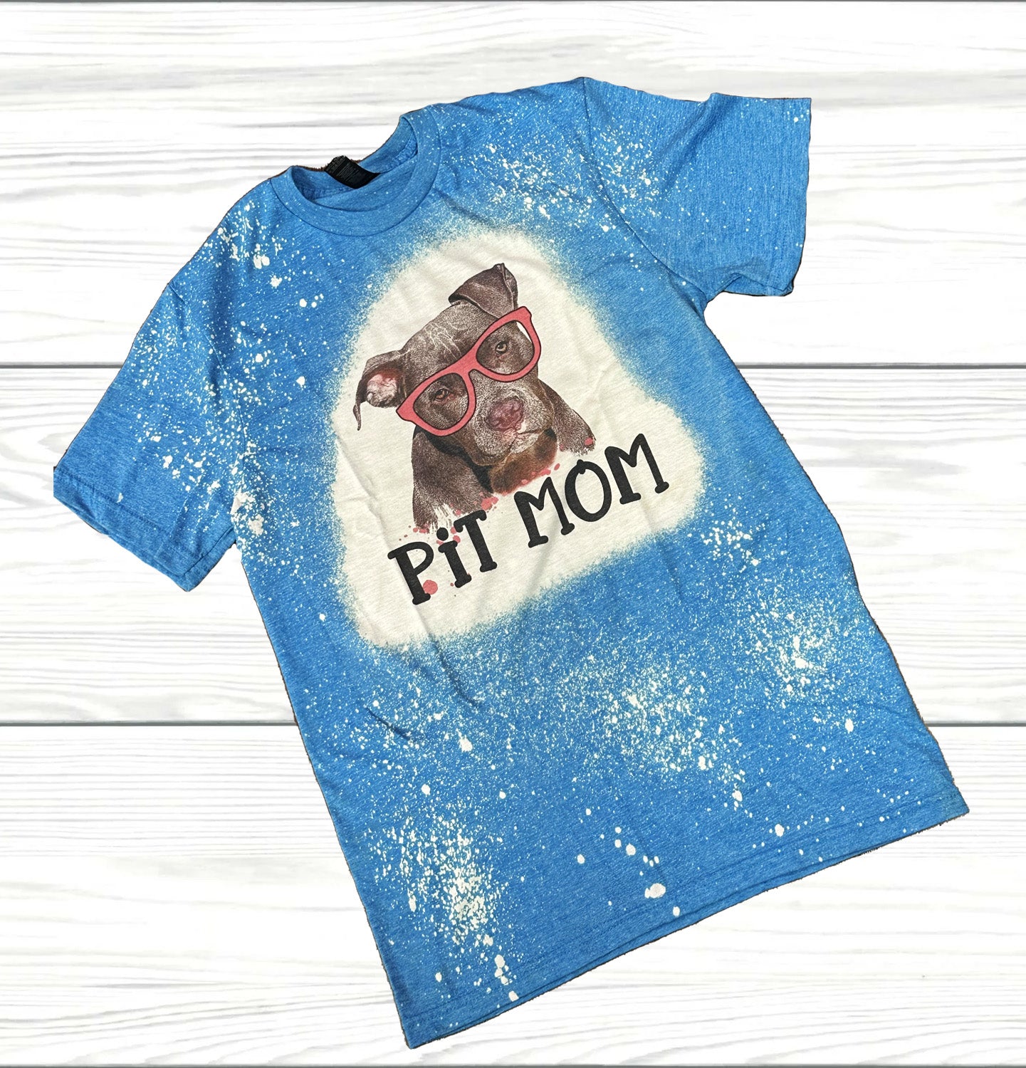 Pit Mom bleached T-shirt