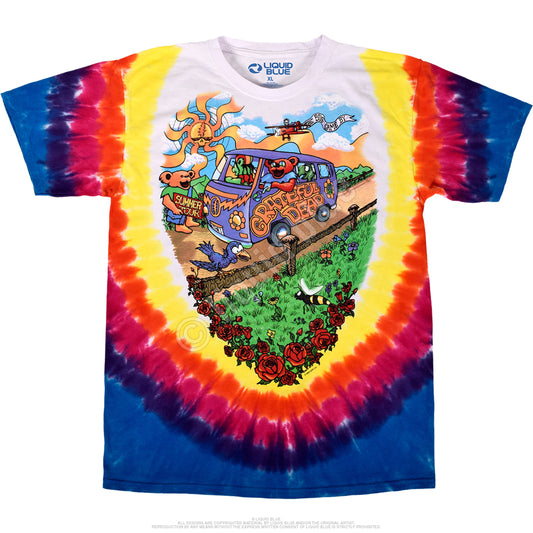 GRATEFUL DEAD Summer Tour Bus Tie-Dye T-Shirt