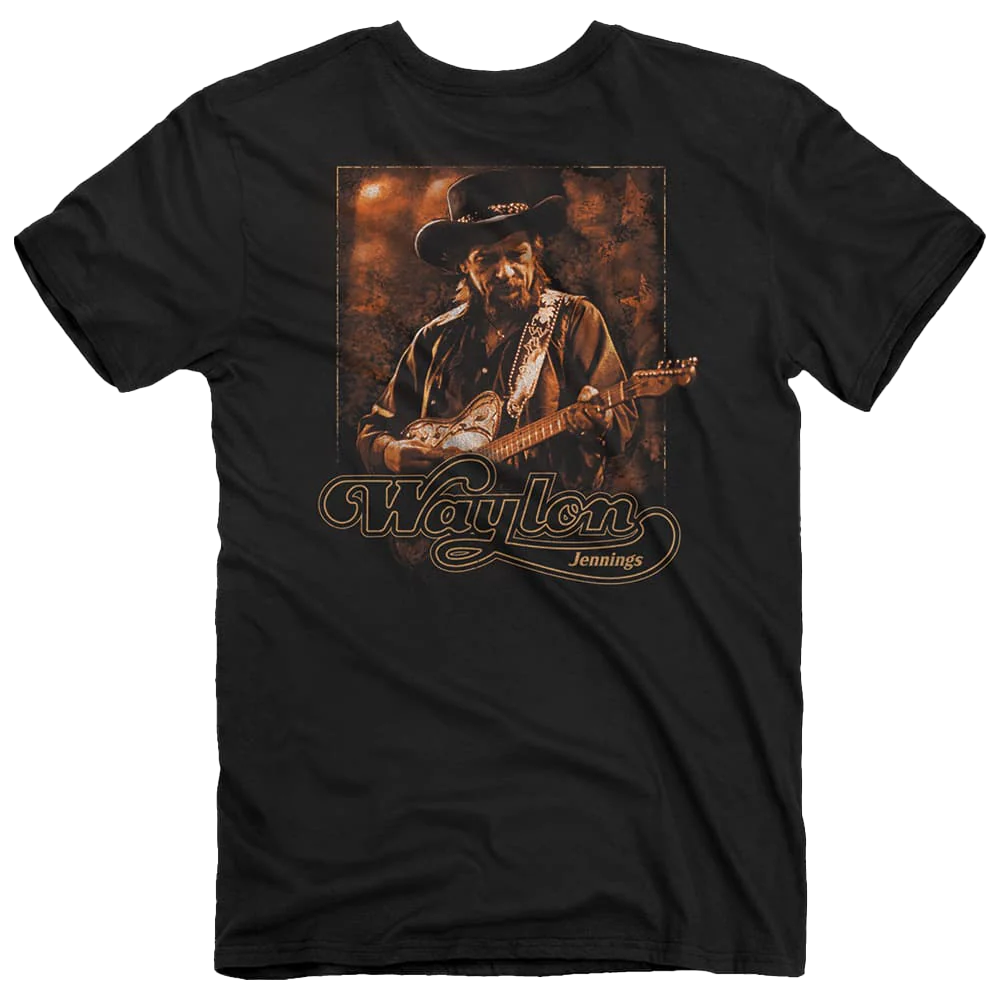 Waylon Jennings Sepia Portrait T-Shirt