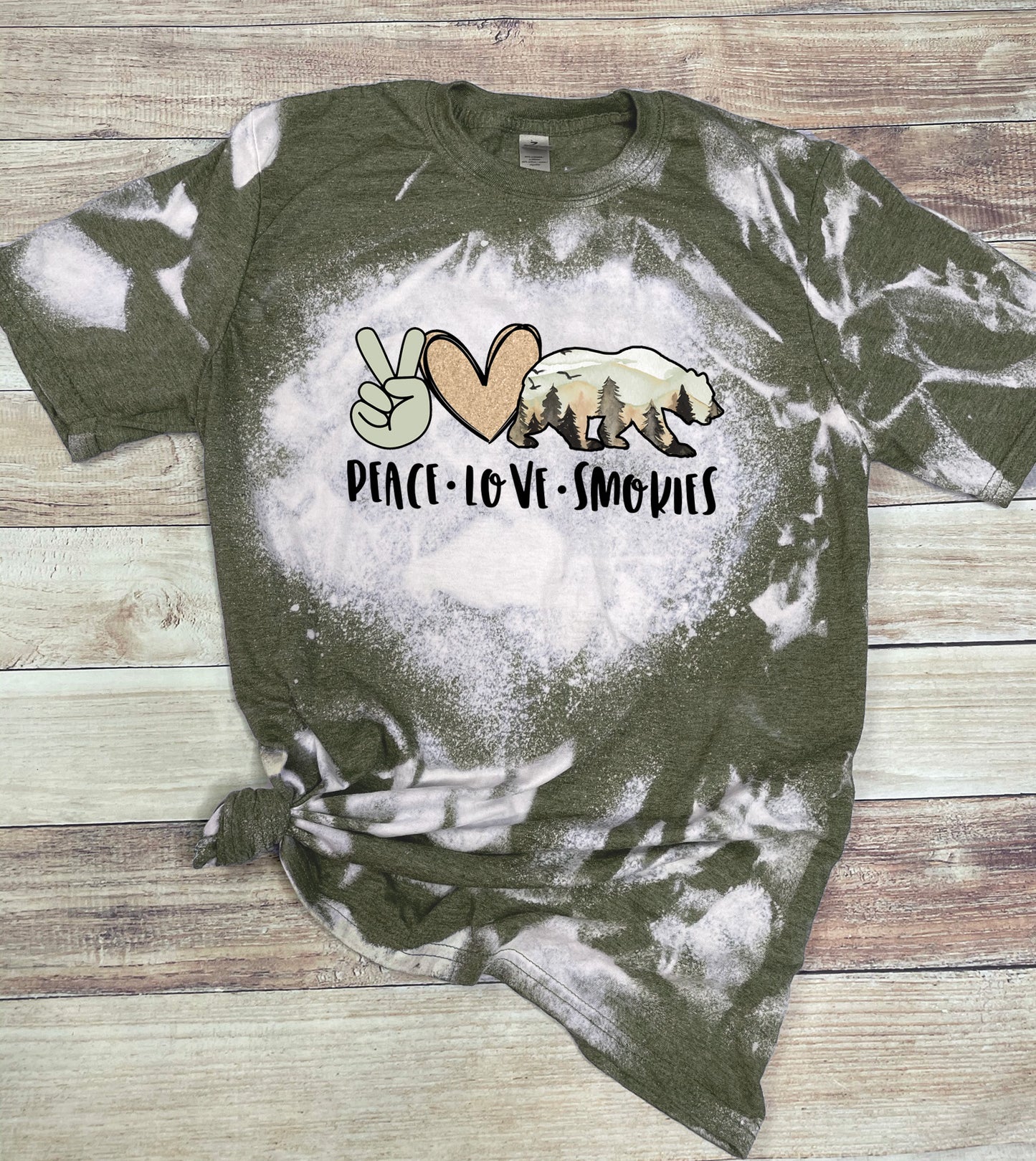 Peace love Smokies bleached t-shirt